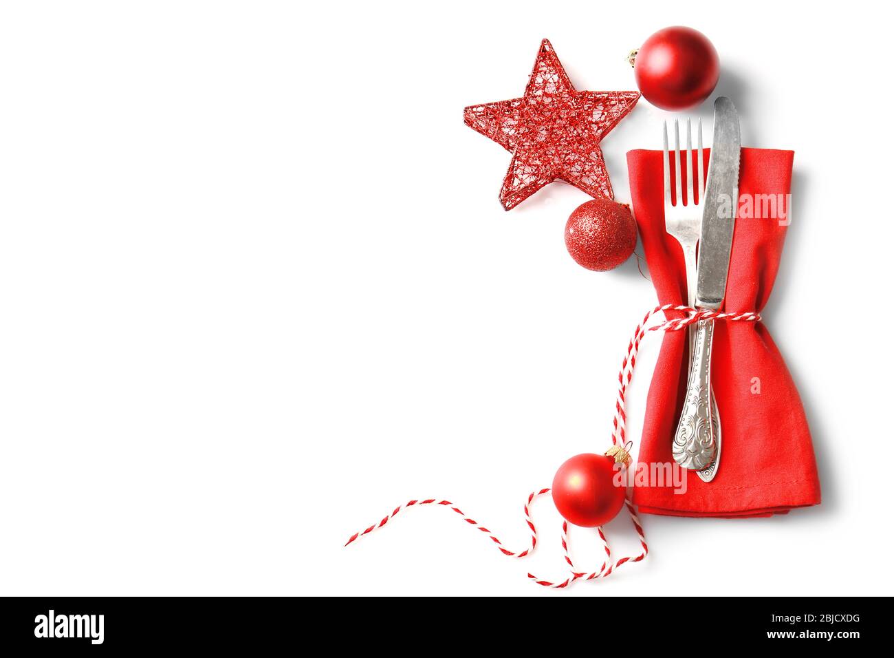 Schöne Weihnachten Tabelle Einstellung auf hellen Hintergrund Stockfoto