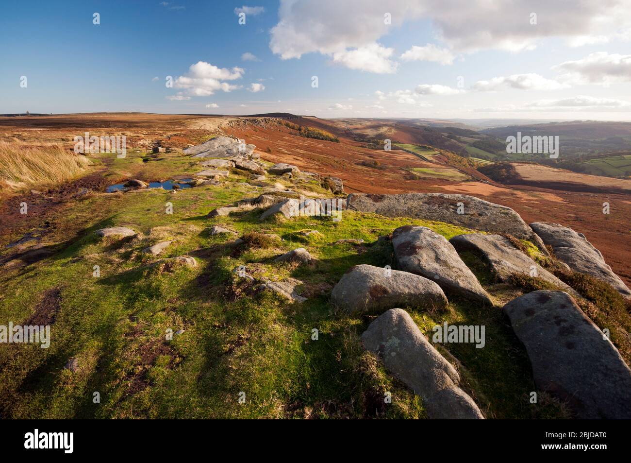 Stanage Edge im Peak District, Derbyshire, Großbritannien Stockfoto