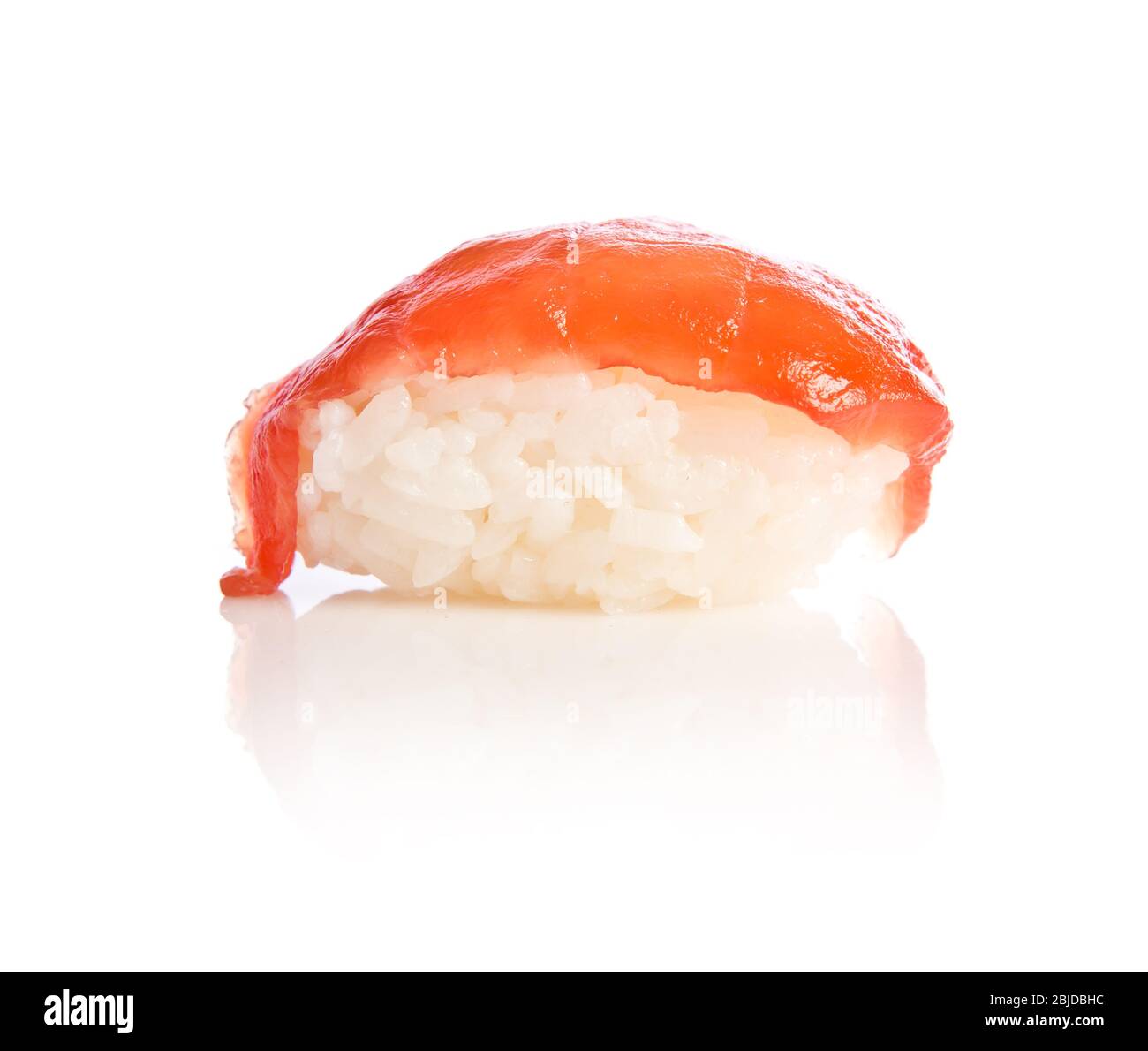 Sushi-Essen auf weißem Hintergrund Stockfoto