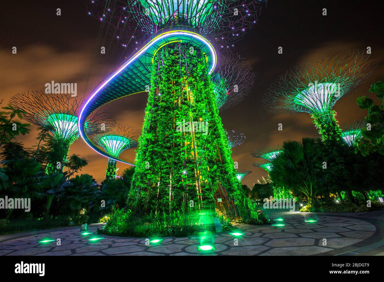 singapur, singapur Nationalfeiertag, Marina Bay Sands, Gardens by the Bay, Touristenattraktionen in Singapur, Stockfoto