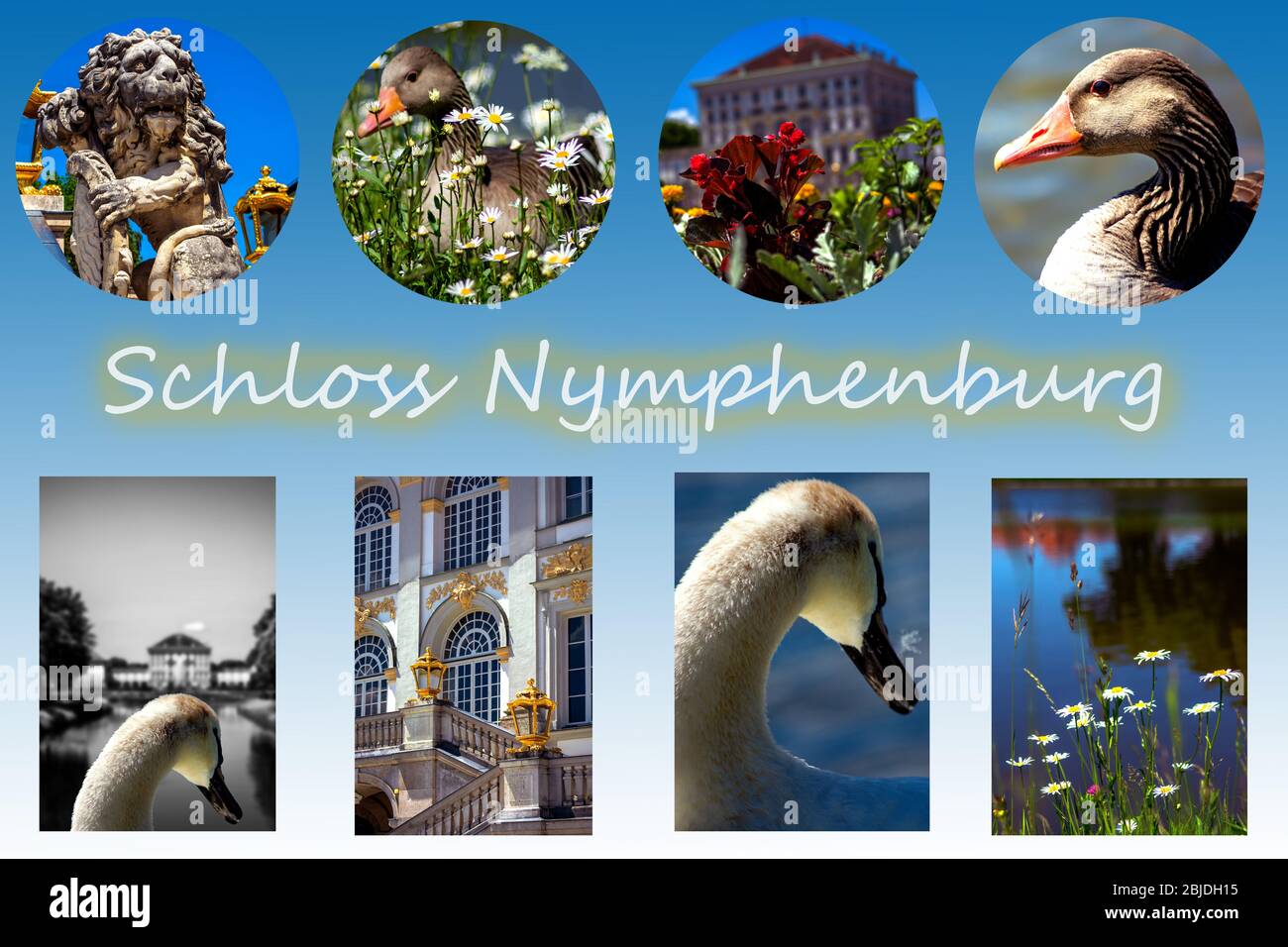 Konzept Postkarte ; Schloss Nymphenburg Stockfoto