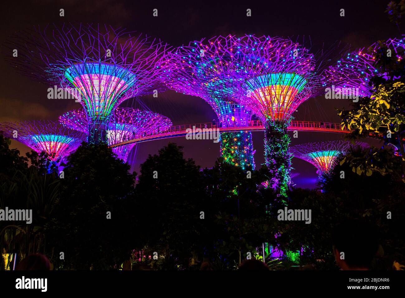 singapur, singapur Nationalfeiertag, Marina Bay Sands, Gardens by the Bay, Touristenattraktionen in Singapur, Stockfoto