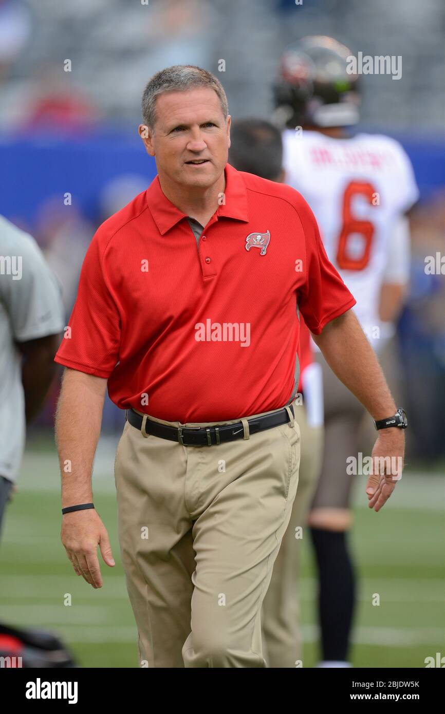 16. September 2012: Tampa Bay Buccaneers Defensive Coordinator Bill Sheridan während einer Woche 2 NFL NFC Matchup zwischen den Tampa Bay Buccaneers und New Y Stockfoto