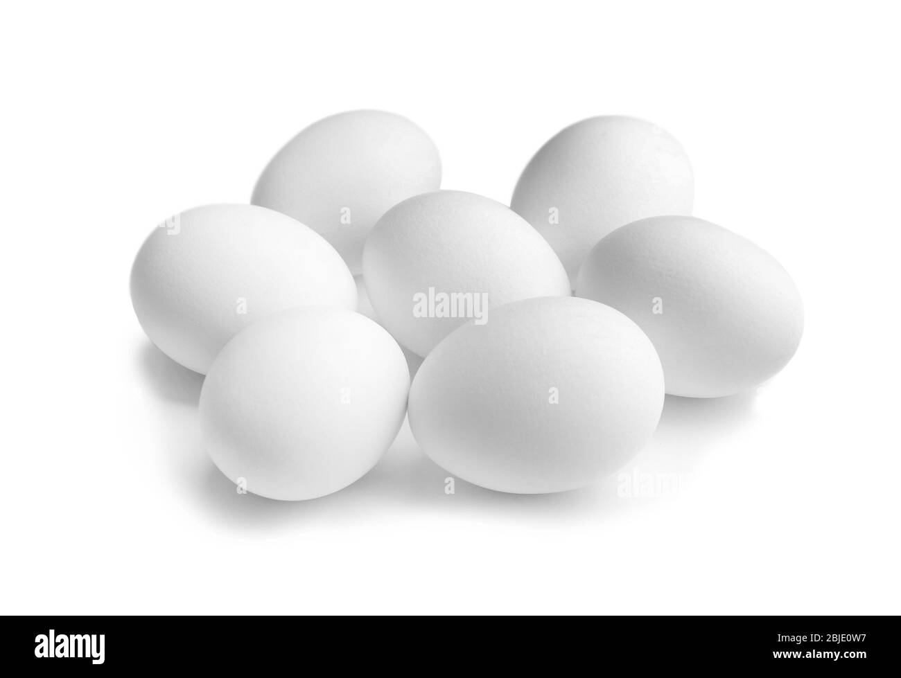 Eier isoliert auf weißem Stockfoto