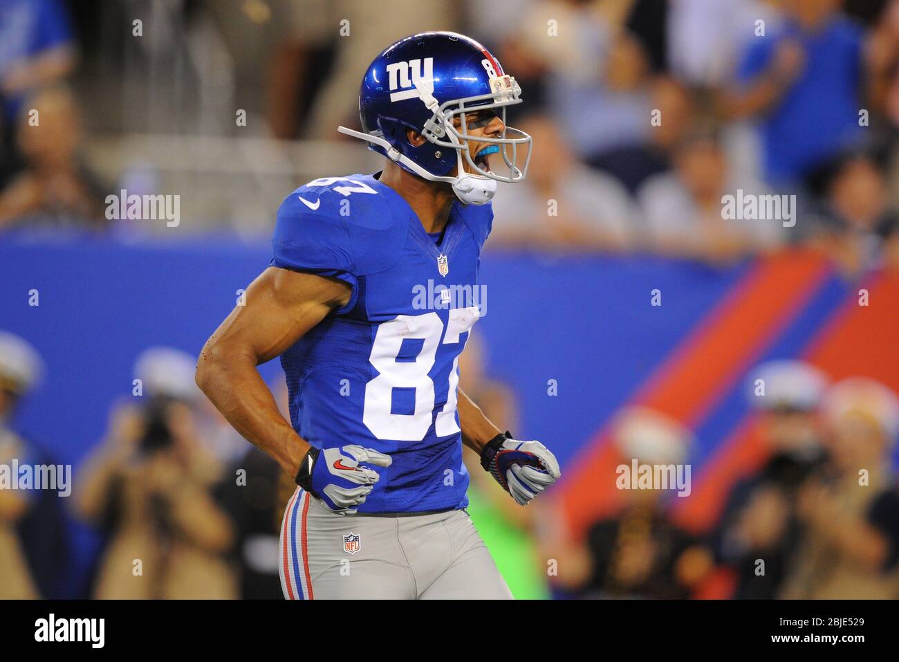 05. September 2012: New York Giants Wide Receiver Domenik Hixon (87) während eines Woche 1 NFL Matchup zwischen den Dallas Cowboys und New York Giants in Metl Stockfoto