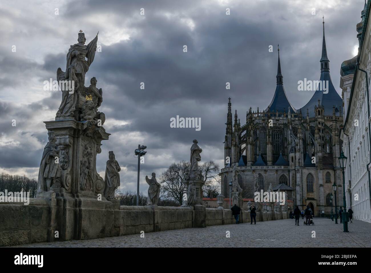 Brücke zur St. Barbara Kathedrale, Kutna Hora Stockfoto