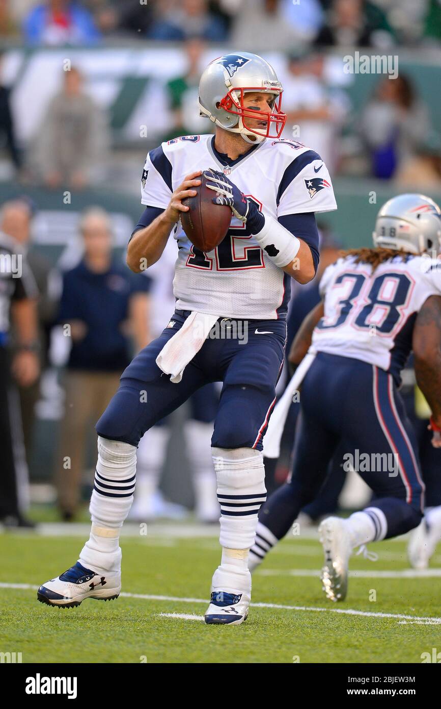 20. Oktober 2013: New England Patriots Quarterback Tom Brady (12) fällt in der zweiten Hälfte einer Woche 7 AFC East Matchup zwischen den N zurück zu passen Stockfoto