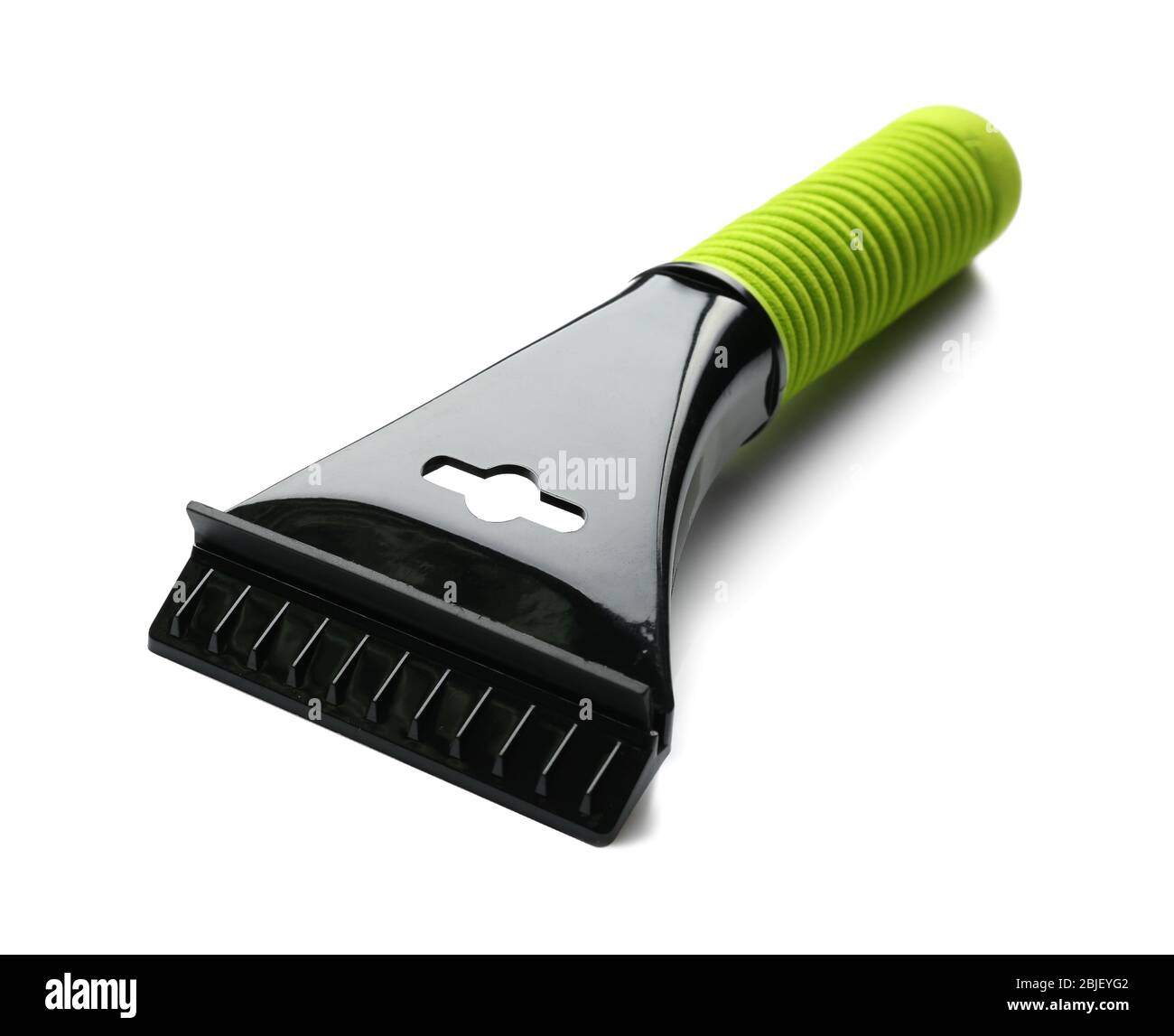 Scraper Auto auf weißem Hintergrund Stockfoto