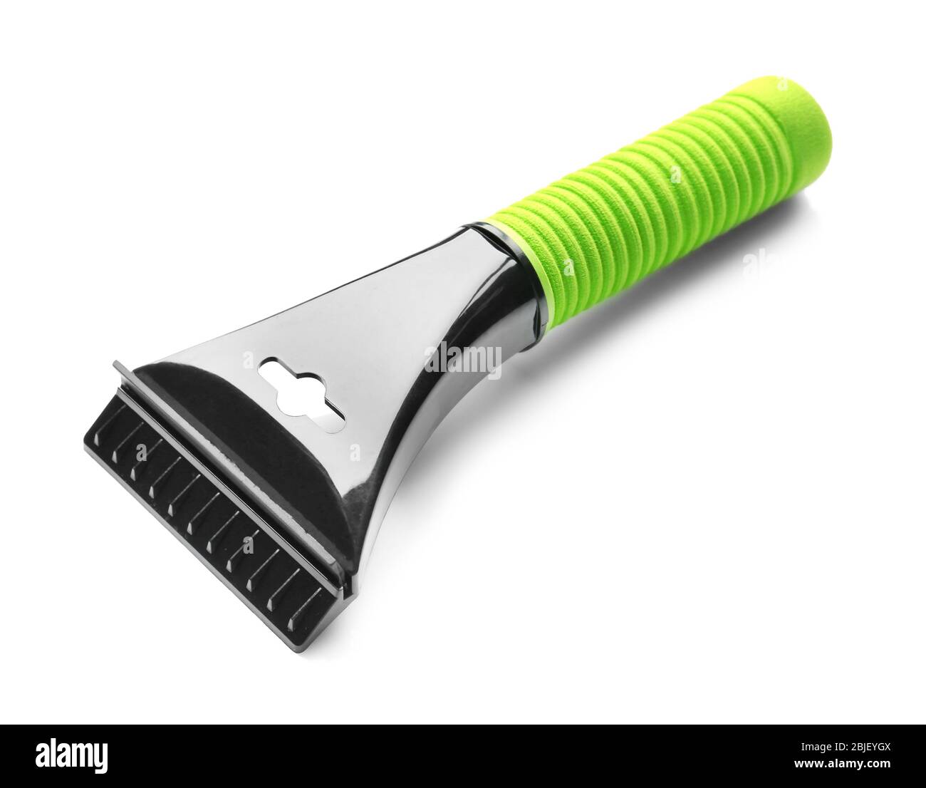 Scraper Auto auf weißem Hintergrund Stockfoto