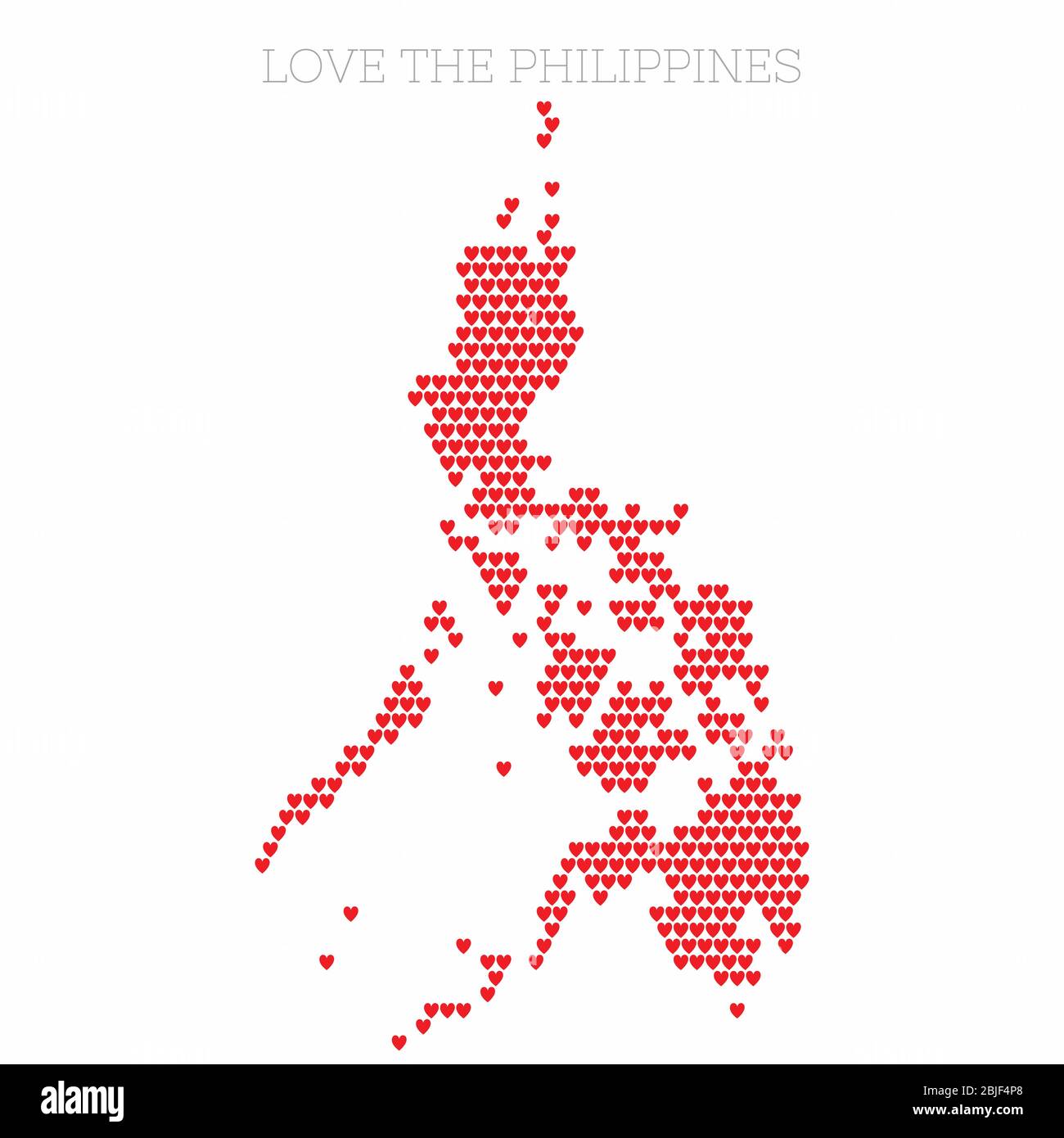 Philippinen Land Karte aus Liebe Herz Halbton Muster gemacht Stock Vektor