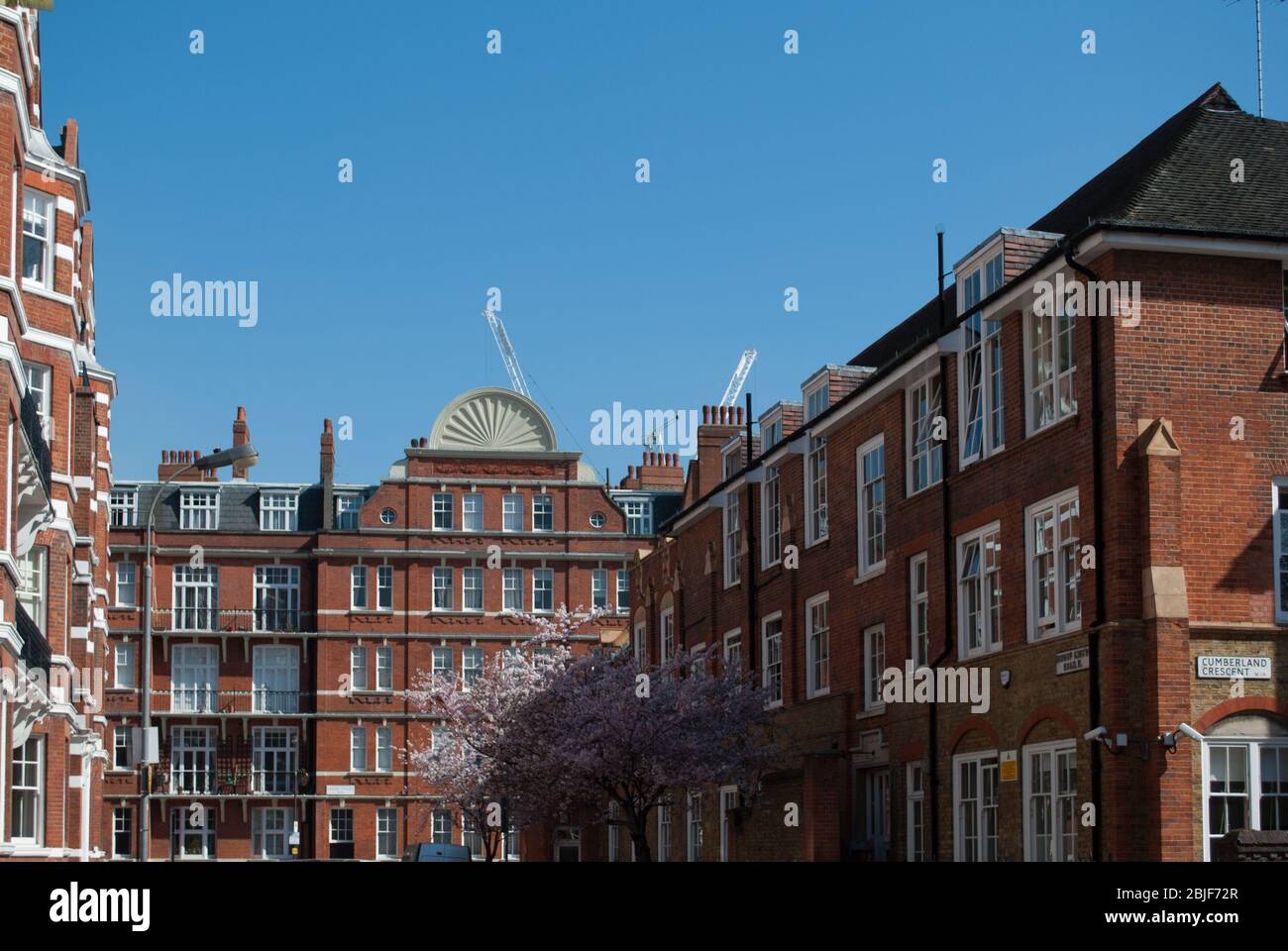 Herrenhaus aus rotem Backstein, Herrenhaus aus Blockhaus Glyn Mansions, Hammersmith Road, Hammersmith, London W14 8XH Stockfoto