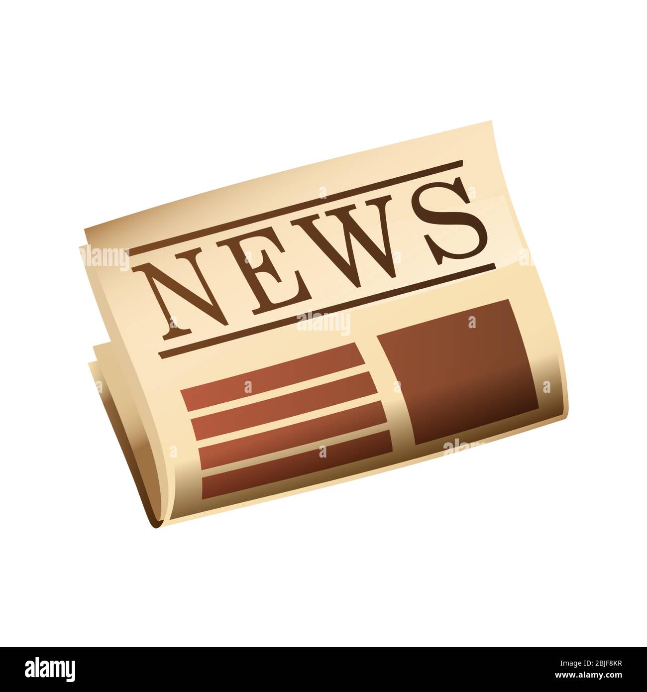 Zeitung mit Kopfzeile isoliert Cartoon-Design. Tabloid mit aktuellen News Vektor Illustration im flachen Stil. Informationsmedien und Presse Stock Vektor