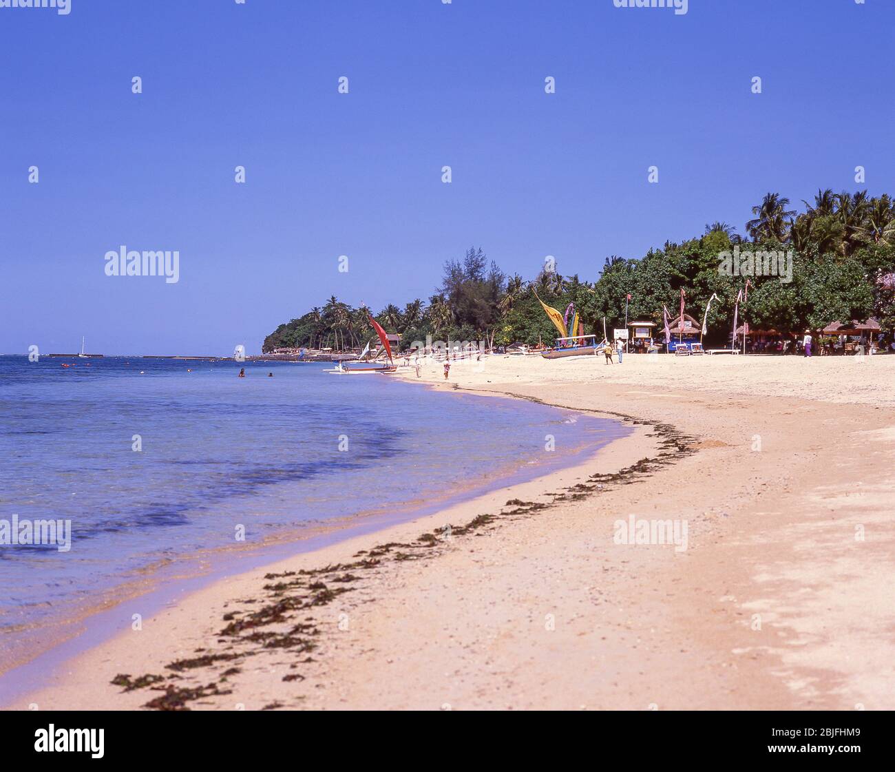 Blick auf Sanur Beach, Sanur, Bali, Republik Indonesien Stockfoto
