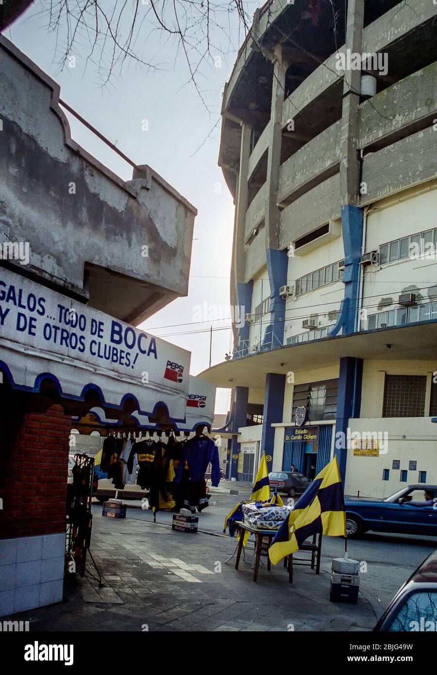 Außerhalb des Stadions Stockfoto