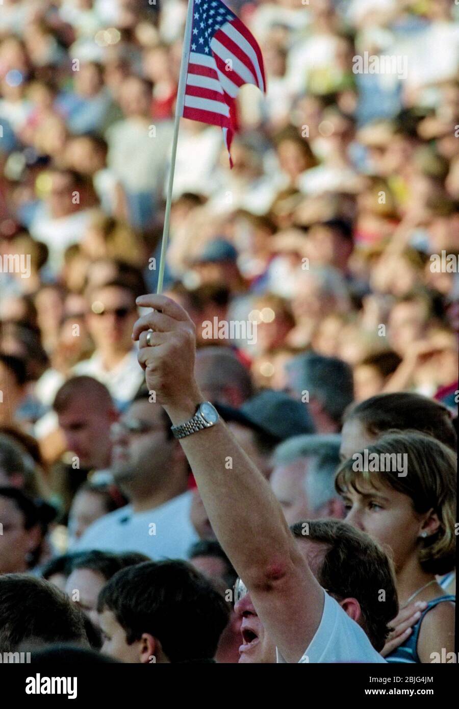 Heben Sie die Flagge Stockfoto