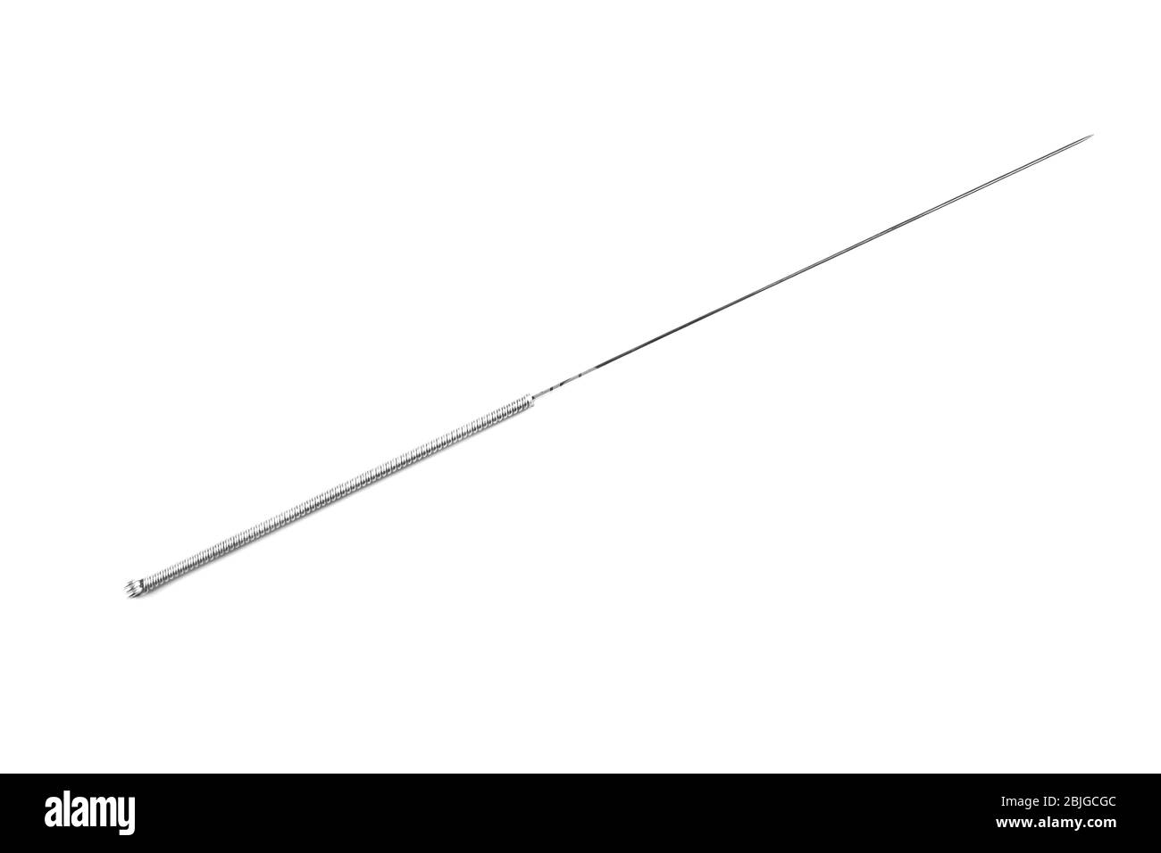 Nadel für Akupunktur auf weißem Hintergrund Stockfoto
