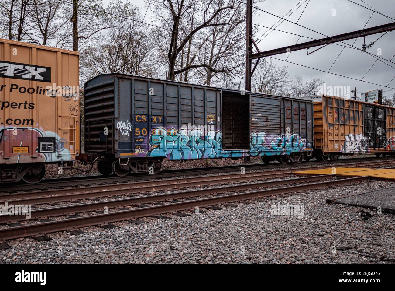 CSX Güterzug in Pennsylvania Stockfoto