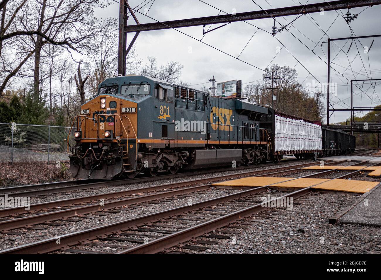 CSX Güterzug in Pennsylvania Stockfoto