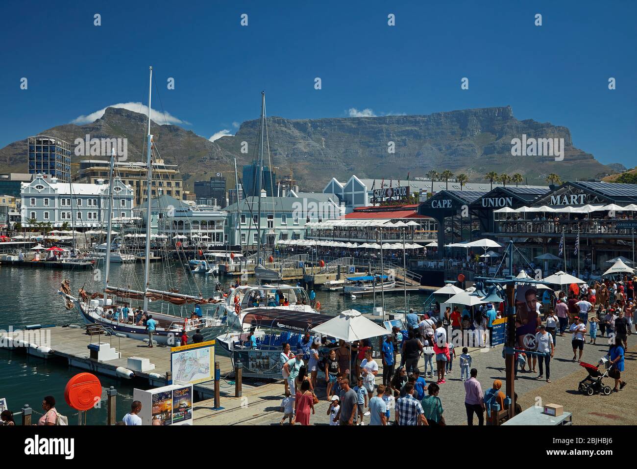 Victoria and Alfred Waterfront und Tafelberg, Kapstadt, Südafrika Stockfoto