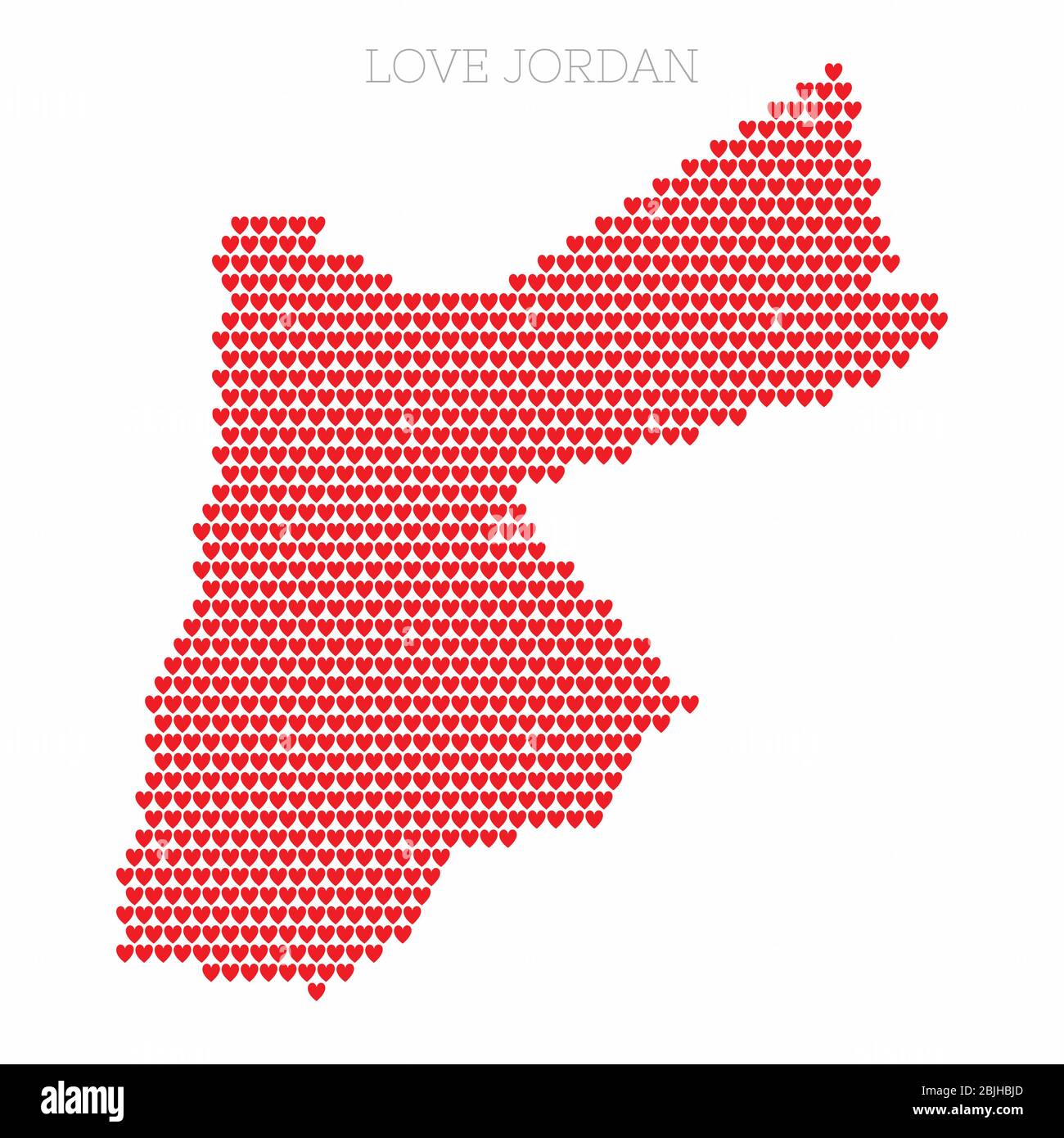 Jordan Landkarte aus Liebe Herz Halbton Muster Stock Vektor