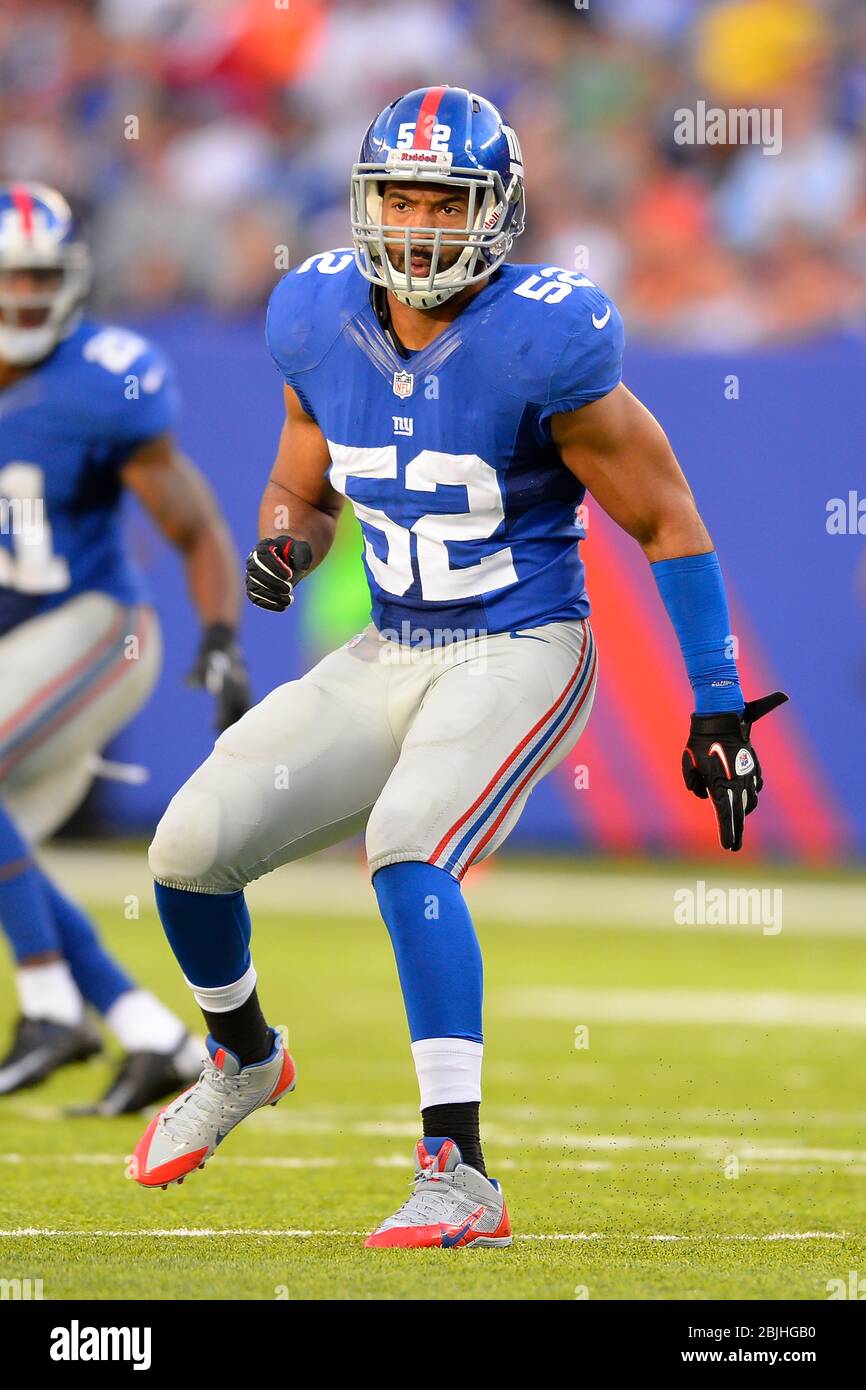 15. September 2013: New York Giants Outside Linebacker Spencer Paysinger (52) während eines Woche 2 NFL Matchup zwischen den Denver Broncos und New York Stockfoto