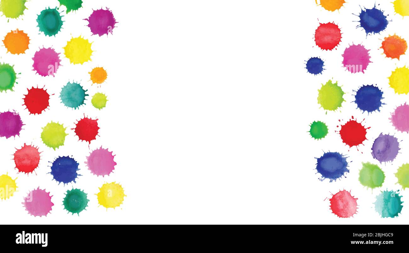Echte Wasserfarben-Textur. Hand gezeichnet Aquarell Blots Hintergrund. Mehrfarbige Aquarell Splash Hintergrund. Vektor Aquarell Illustration. Stock Vektor