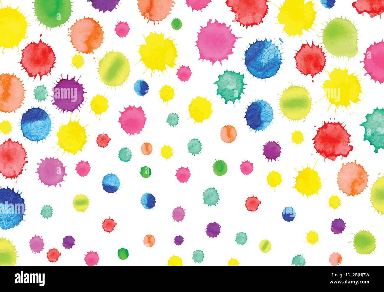 Echte Wasserfarben-Textur. Hand gezeichnet Aquarell Blots Hintergrund. Mehrfarbige Aquarell Splash Hintergrund. Vektor Aquarell Illustration. Stock Vektor