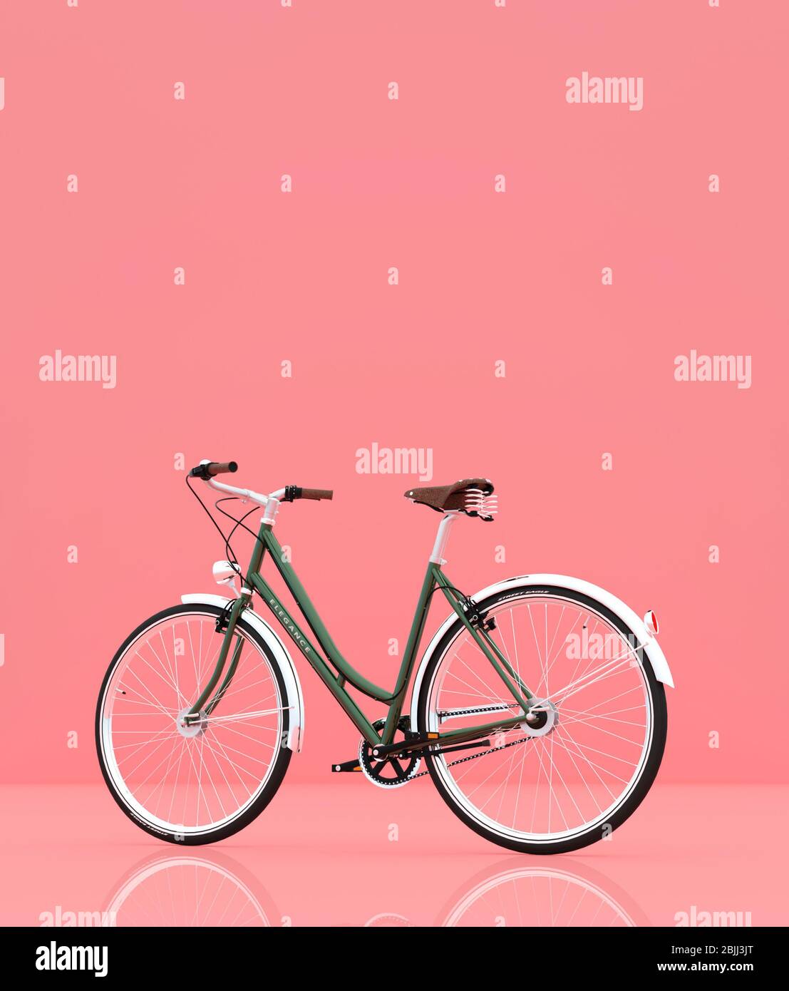 Fahrrad auf Pastell-Farbe Hintergrund, 3d-Rendering Stockfotografie - Alamy