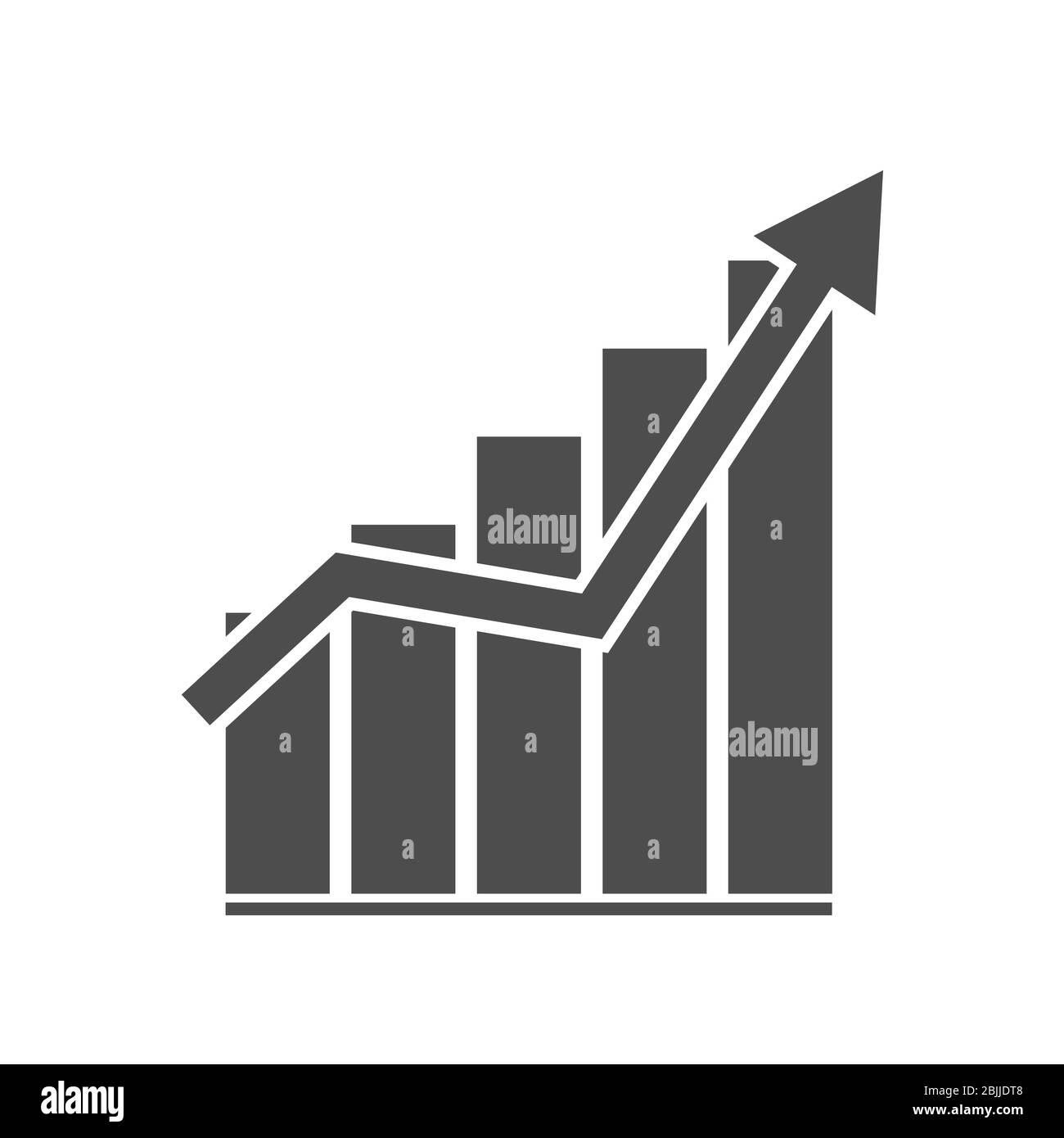 Vektorsymbol des Geschäftswachstumsdiagramms, Finanzen, Stock Illustration isoliert auf weißem Hintergrund. Einfaches Design Stock Vektor