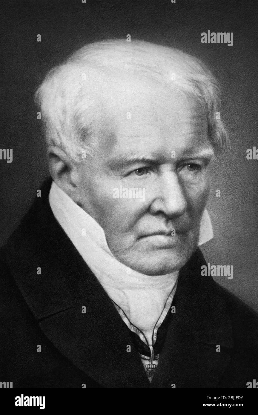 Alexander von Humboldt (1769–1859) war ein preußischer Universalgelehrter, Geograph, Naturforscher, Forscher und Verfechter der romantischen Philosophie und Wissenschaft. Stockfoto