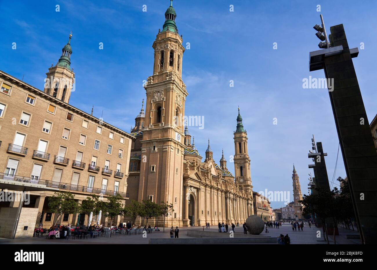 Basilika Kathedrale unserer Lieben Frau von Pilar, Plaza del Pilar, Zaragoza, Aragon, Spanien, Europa Stockfoto