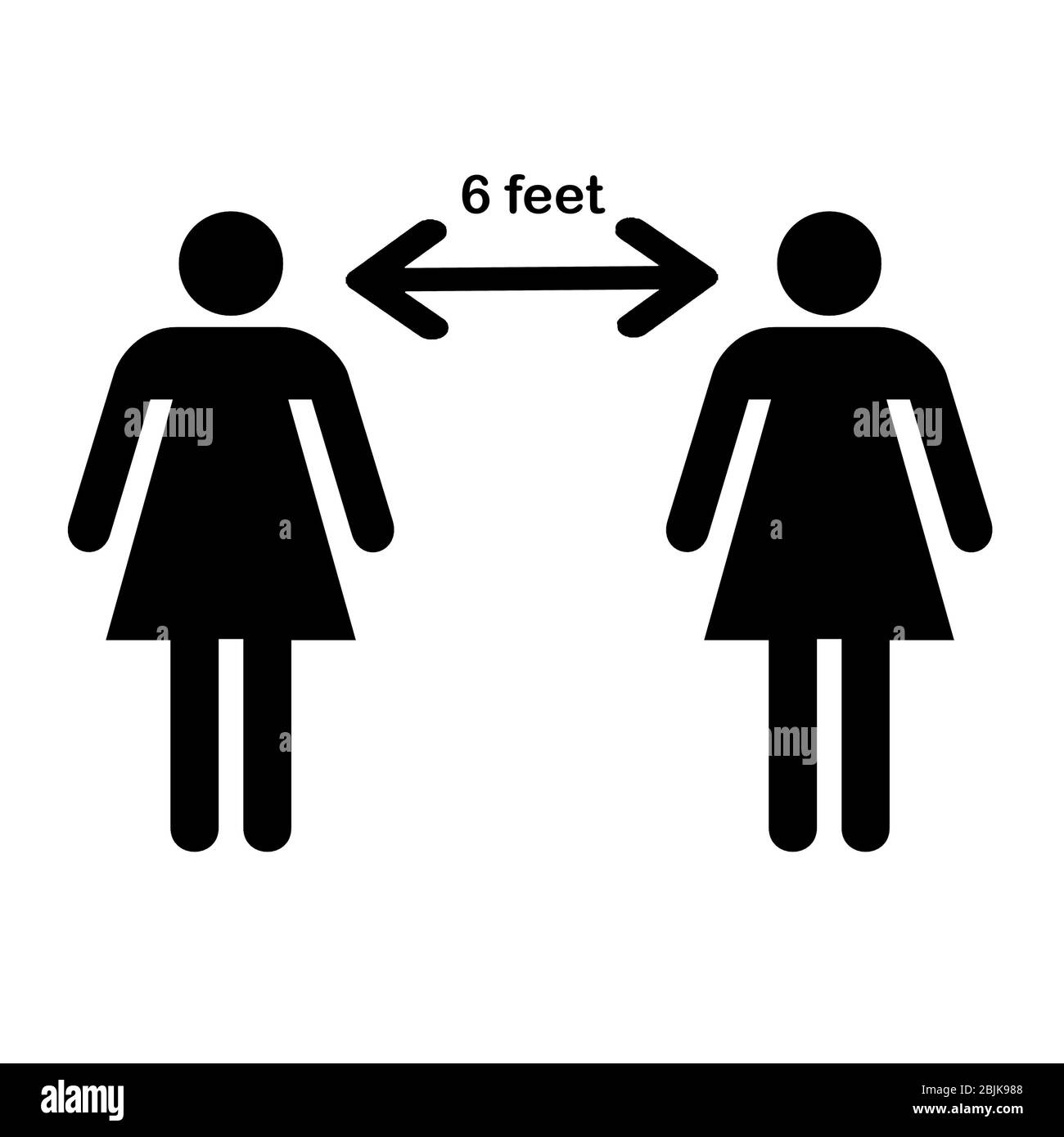 Soziale Distanzierung Symbol Vektor Illustration.Maintain 6 Fuß Abstand ...