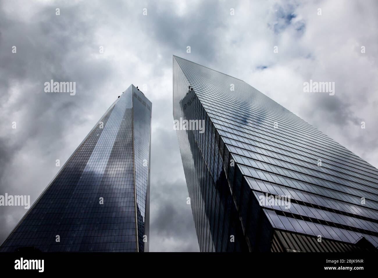 New York, USA - 8. April 2016: One World Trade Center die Höhe auf 1,776 Fuß (541 Meter) hoch und andere Wolkenkratzer Blick von Greenwich Stockfoto