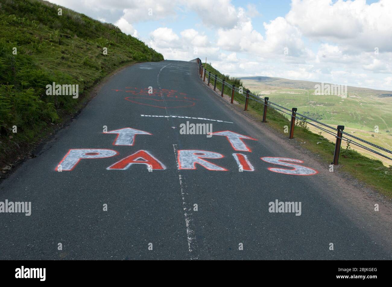 05.07.2014 Yorkshire, England. Die Tour De France kommt während der ersten Etappe der Tour De France von Leeds nach Harrogate an der Cote de Butterwbs an. Stockfoto