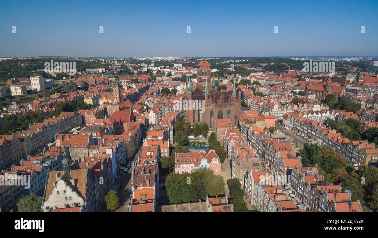 Luftaufnahme Von Wohngebäuden In Der Stadt Dansk, Polen Stockfoto