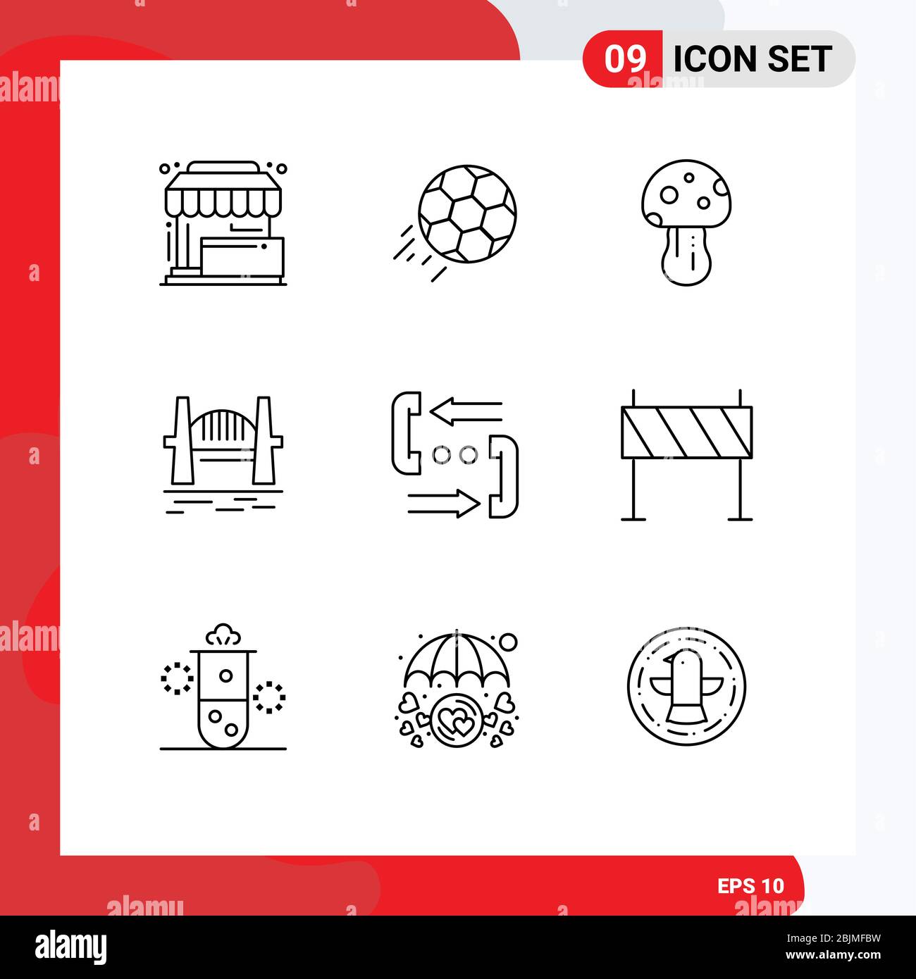 Moderne Set von 9 Umrisse und Symbole wie Hafen, Brücke, Kick, australien, Gift editierbare Vektor-Design-Elemente Stock Vektor