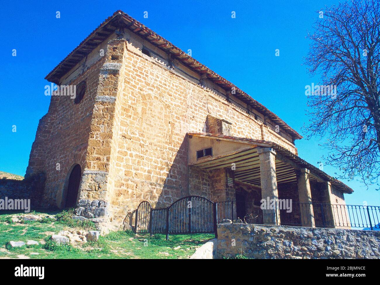 Kirche San Pedro. Torrecilla en Cameros, La Rioja, Spanien. Stockfoto
