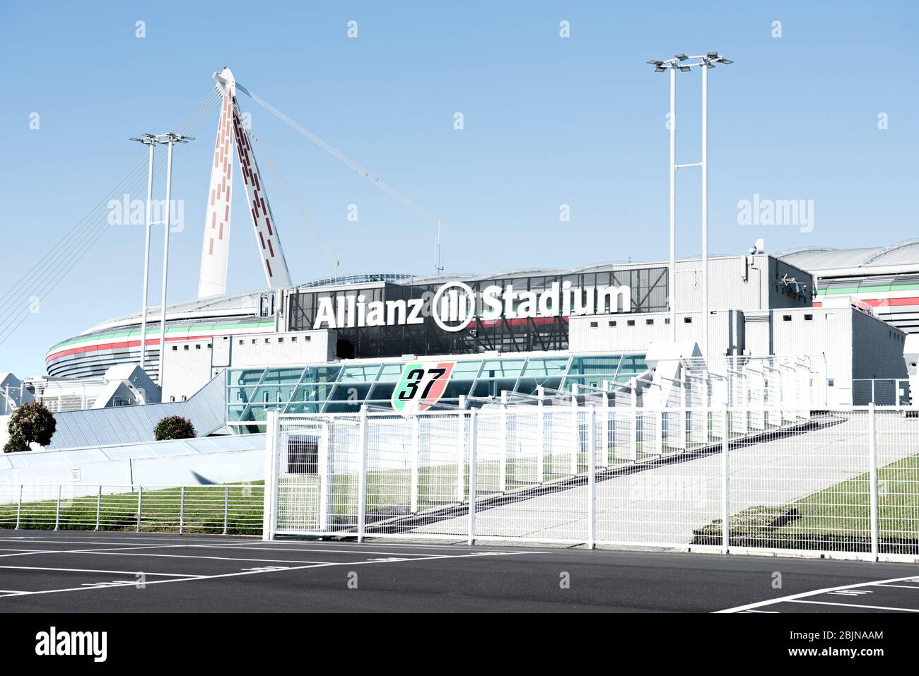 Turin, TO, Italien: Blick auf das Juventus FC Allianz Stadion. Stockfoto