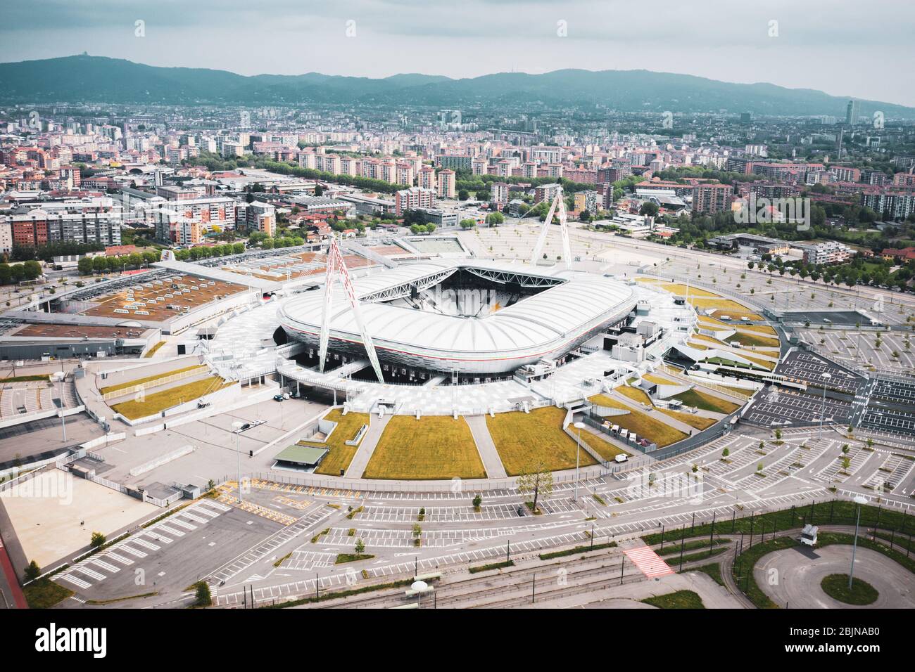 Turin, TO, Italien: Eine Luftaufnahme des Juventus FC Allianz Stadions. Stockfoto