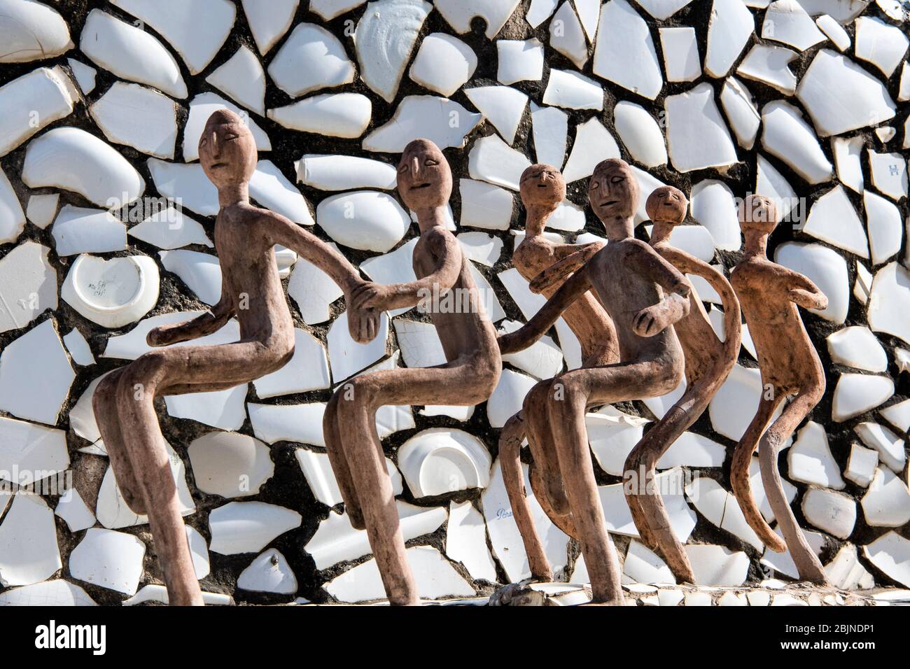 Tanzende Männer Rock Garden Chandigarh Punjab Indien Stockfoto