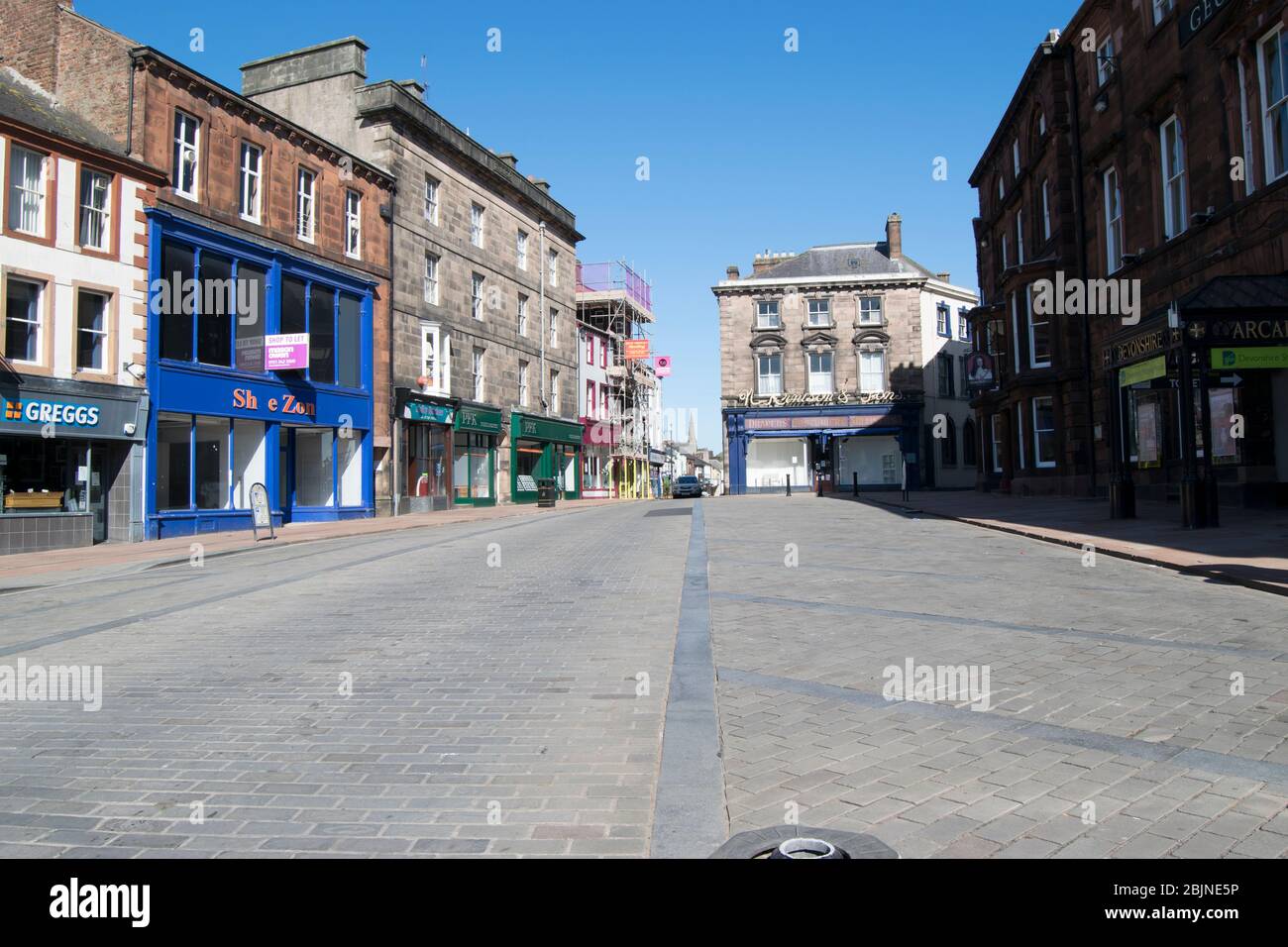 Penrith Cumbria Covid-19 sperren Stockfoto
