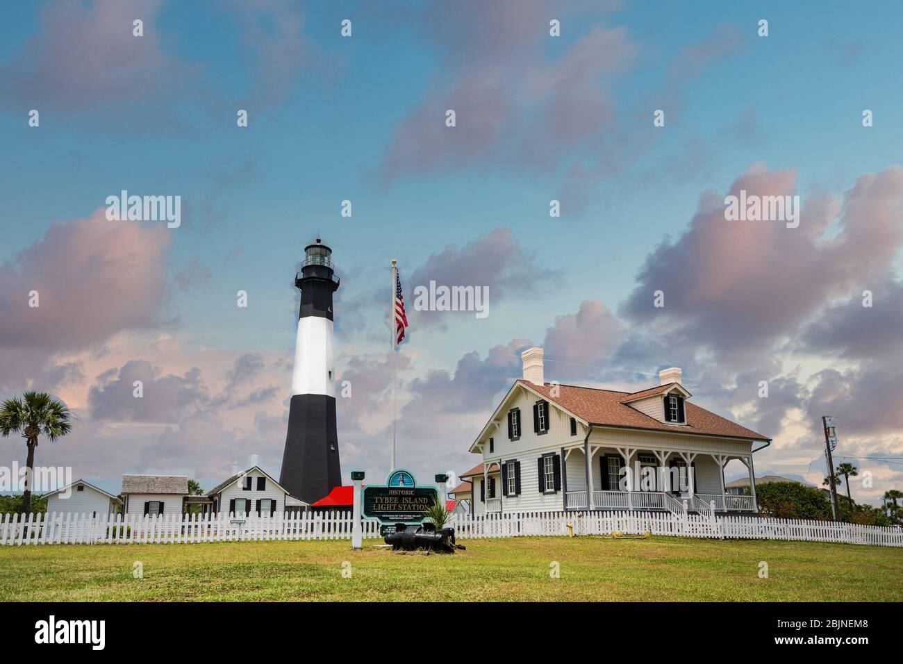 Tybee Leuchtturm und Keepers House Stockfoto