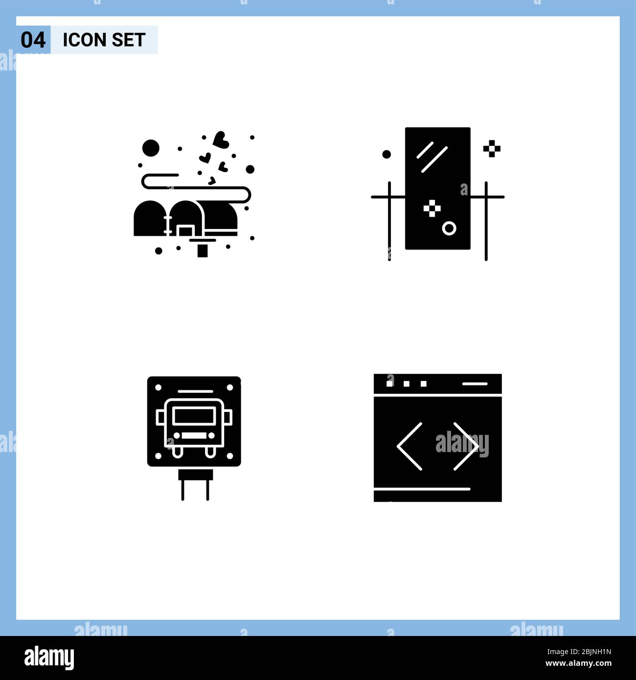 Solid Glyph Pack von Universal Symbole von Box, Bus, Mail, Pflege, Zeichen editierbar Vektor Design-Elemente Stock Vektor
