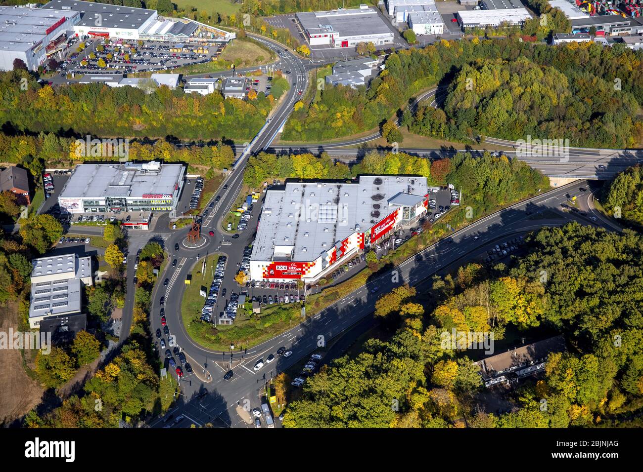 Möbelmarkt Moebel Zimmermann GmbH und Co. Kg an der Bühler Höhe in  Freudenberg, 16.10.2016, Luftaufnahme, Deutschland, Nordrhein-Westfalen,  Freudenberg Stockfotografie - Alamy