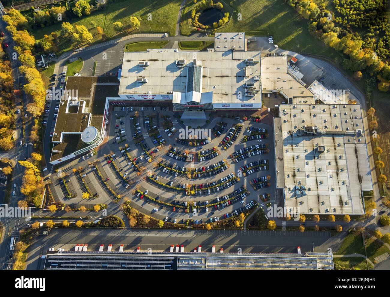 Ostermann Einrichtungs-Centrum Witten, 31.10.2016, Luftaufnahme, Deutschland, Nordrhein-Westfalen, Ruhrgebiet, Witten Stockfoto