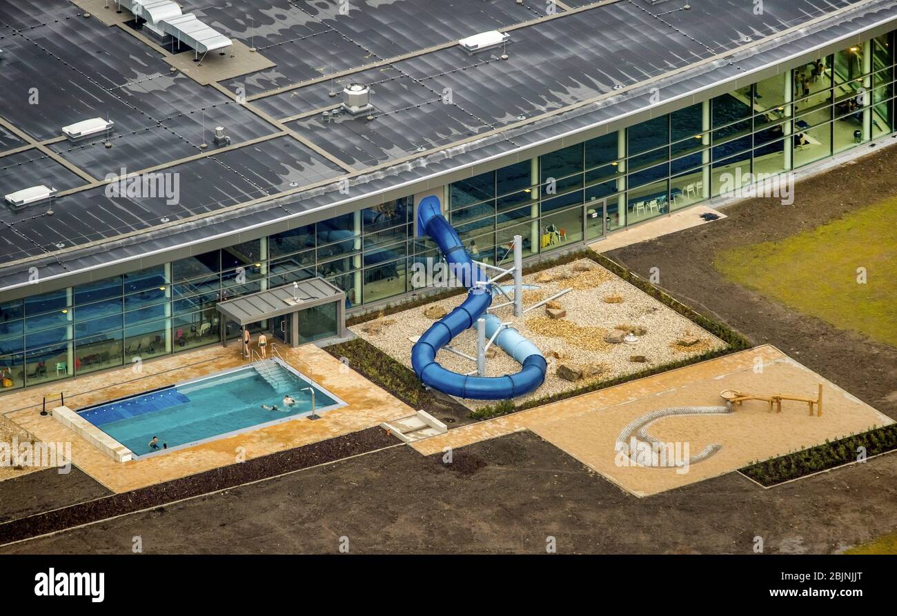 , Wasserpark Wananas in Wanne-Eickel, 04.02.2017, Luftaufnahme, Deutschland, Nordrhein-Westfalen, Ruhrgebiet, Herne Stockfoto
