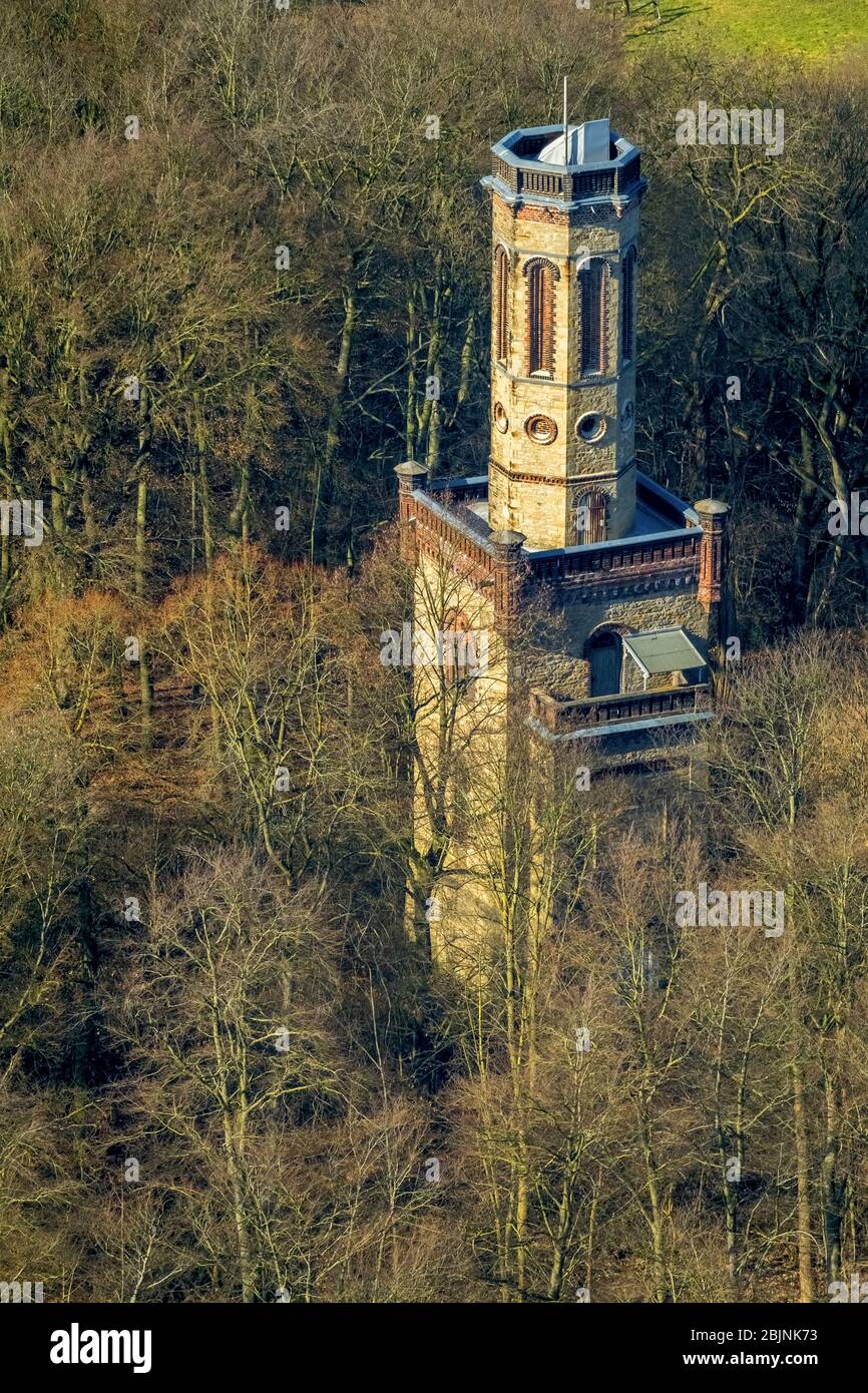 , Freiherr-vom-Stein Turm auf dem Kaisberg in Hagen, 15.02.2017, Luftaufnahme, Deutschland, Nordrhein-Westfalen, Ruhrgebiet, Hagen Stockfoto