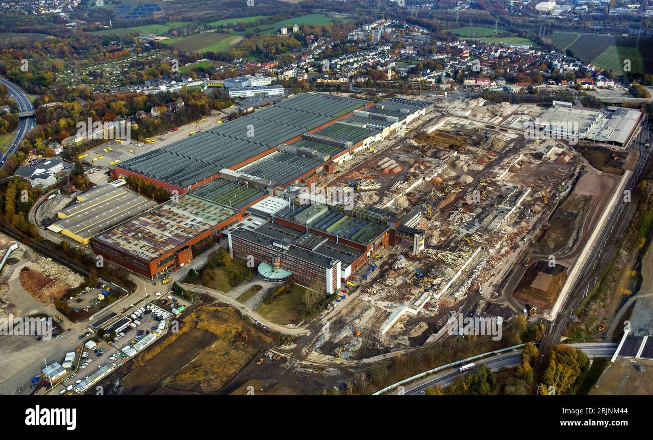 Firmengelände und -Anlagen der ehemaligen Adam Opel AG Werke Bochum I in Bochum, 14.11.2016, Luftaufnahme, Deutschland, Nordrhein-Westfalen, Ruhrgebiet, Bochum Stockfoto