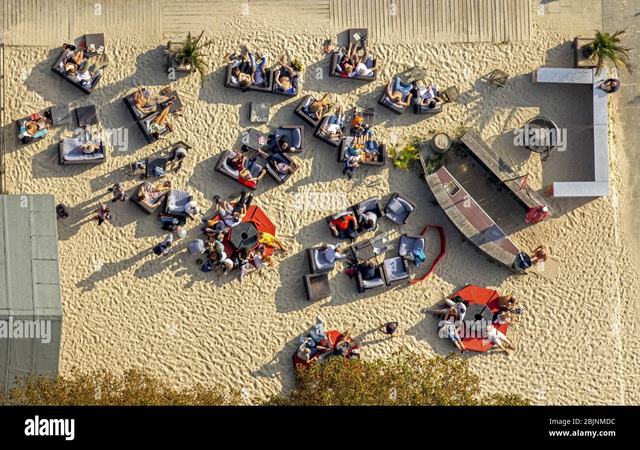 Badestrand Strandbad Urlaubserei in Essen an der Ruhr, 25.09.2016, Luftaufnahme, Deutschland, Nordrhein-Westfalen, Ruhrgebiet, Essen Stockfoto