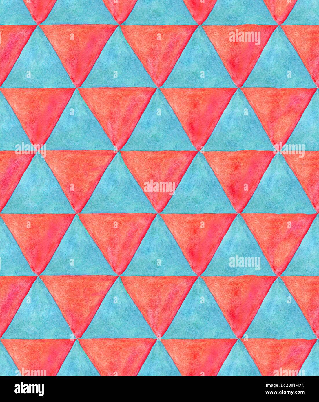 Dreiecke nahtlose Muster mehrfarbigen Hintergrund. Aquarell und Foto für Verpackung, Stoff, Stoff. Stockfoto